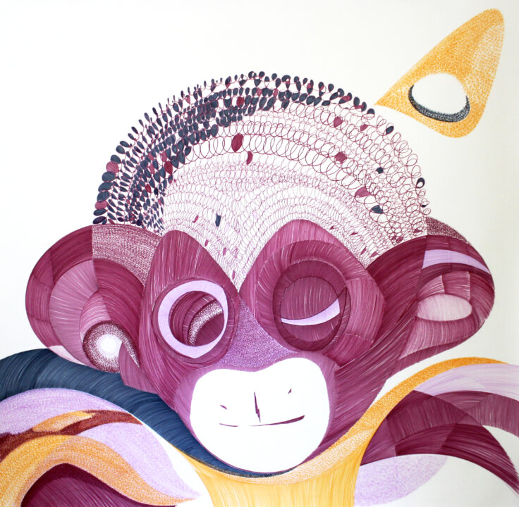 veronika_hauer_monkeycat(#2)_150x150cm_drawing